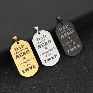 Ciondolo in metallo di tendenza in acciaio inox inciso al Laser lettere ispiratrici collane gioielli regalo di <span class=keywords><strong>amore</strong></span> <span class=keywords><strong>per</strong></span> la fabbrica di <span class=keywords><strong>papà</strong></span> all'ingrosso - Product Image 3