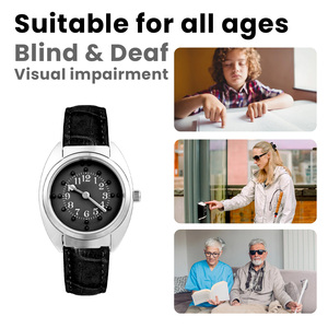 2024 Reloj Braille táctil de Venta caliente para personas ciegas o ancianos esfera negra de baja visión (para hombre) - Product Image 4