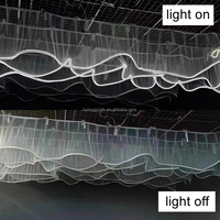 Voile en forme de S BY240033, rideau de plafond blanc avec bande lumineuse LED pour la décoration de plafond de mariage