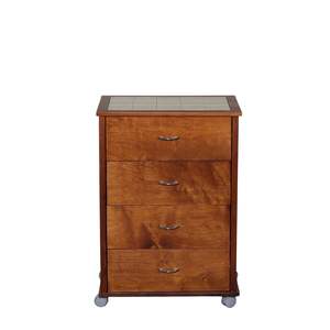 Carrito de Almacenamiento de Madera Maciza de Haya con Tapa de Madera y Guías Metálicas, Mueble Moderno para Salas de Estar, Cocina y Baño - Product Image 1