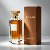 Botella de Perfume Recargable Vacía de 100 ml con Base Gruesa a Bajo Precio, Etiqueta Personalizada, Tapa Rectangular de Aleación de Zinc Zamac con Pulverizador Fino
