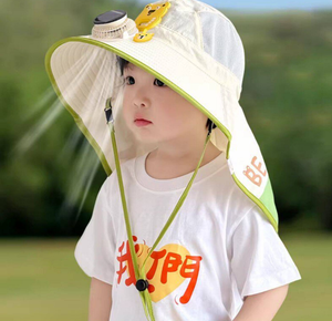 Sombrero de Sol con Ventilador Solar para Niños, con Protección para el Cuello, Logotipo Personalizado, Protección UV UPF50+, Gorra de Sol de Ala Ancha con Malla para Niños y Niñas, para Playa y Actividades al Aire Libre - Product Image 2