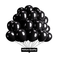 Ballons en latex noir de 12 pouces, latex naturel, pour anniversaire, mariage, remise de diplôme, Halloween, anniversaire de mariage, Noël, décoration d'événements