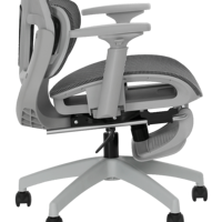 Chaise de bureau ergonomique pivotante en maille blanche respirante et moderne avec hauteur réglable et accoudoirs 6D pour l'aménagement de la chambre d'étudiant