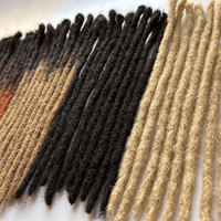 Gros Doux 100% Vrais Cheveux Humains 6 pouces-30 pouces 0.6cm Largeur Afro Crépus Main Coloré Dreadlock Crochet En Vrac Dreadlocks