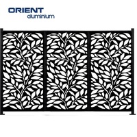Paneles de valla de aluminio y madera para jardín, hoja de metal perforada de alta calidad, corte láser, artificial, pequeño