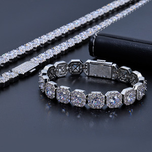 Stock Fashion 12MM Luxury Iced Out Hop Jewelry Zircon Cut Cluster Tennis <b>Bracelet</b> - Product Image 4