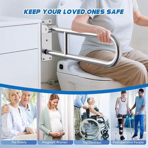Bathroom Stainless Steel Screw-in Drop Down Flip-Up Bathtub Shower Handicap Safety Grab Bar Rails for Elderly Seniors - Product Image 5
