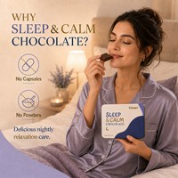 Chocolat Apaisant au Magnésium et L-Théanine GABA Mélisse pour l'Aide au Sommeil, la Relaxation et la Gestion du Stress – Complément Alimentaire 8 Pièces 96g