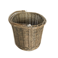 Panier de rangement rond en saule tressé, style moderne, écologique, avec poignée pliable pour le stockage des aliments