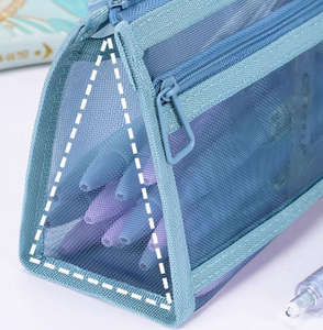 กระเป๋าดินสอไนลอนใสเป็นมิตรต่อสิ่งแวดล้อ<span class=keywords><strong>ม</strong></span>, กระเป๋าใส่ปากกากระเป๋าคู่สำหรับนักเรียนเฉพาะการสอบเครื่องเขียน - Product Image 4