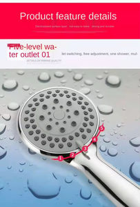 Usine directe en gros moderne haute puissance 5 Modes pommeau de douche pluie en plastique ABS grand panneau économie d'eau pour salle de bain - Product Image 6