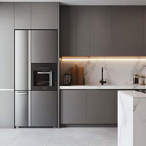 Armoires de cuisine modulaires de luxe Ensemble complet moderne en bois de chêne massif Armoire personnalisée écologique et étanche - Product Image 2