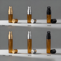 Botol Parfum WOGU Amber Atomizer 10ml 5ml 3ml 2ml Botol Semprot Aluminium Hitam Portabel Botol Parfum Semprot Kaca Tipis