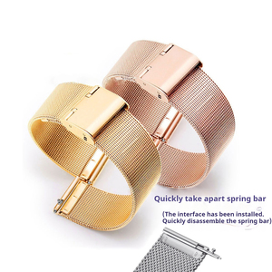Vente en gros Bracelet de montre sport tissé en maille milanaise 0.4mm en acier inoxydable 304L Barre à ressort à dégagement rapide Montre universelle respirante - Product Image 2