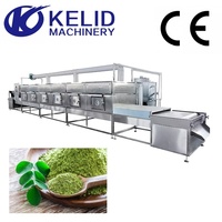 Machine de stérilisation par micro-ondes industrielle efficace pour la poudre de feuilles de Moringa, de qualité alimentaire CE, en acier inoxydable SUS304, avec contrôle PLC