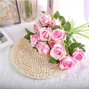 Hoa hồng trang trí cao cấp màu hồng, vòng hoa và cây cảnh, đồ trang trí đám cưới & vật dụng, hoa hồng nhân tạo - Product Image 2