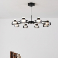 Lustres et suspensions minimalistes européens en cuivre, finition noire, éclairage LED, angle de faisceau 360° pour salon, chambre et maison