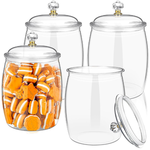 Classic Kitchen Storage Container <b>Sets</b> <b>Tea</b> Sugar Coffee High Borosilicate Glass Bamboo Lids Modern Design Eco-Friendly 301-400ml - Product Image 1