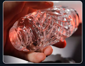 Massaggiatore Personale Maschile Trasparente Riutilizzabile in TPE, Stimolatore con Texture Realistica, Coppa Vibrante, Giocattolo Sessuale per Rilassamento Muscolare - Product Image 5