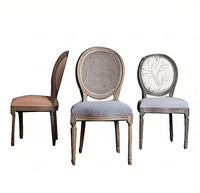 Chaise de salle à manger en bois et rotin de style provincial français - Meuble durable pour salon et bureau à domicile