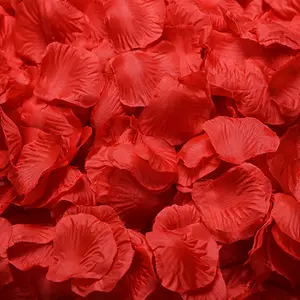 K82 Cina Grosir Velvet Buatan Biru Emas Pink Putih Merah Sutra Kelopak Bunga Mawar untuk Dekorasi Pernikahan