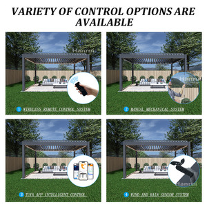 5x7 मोटर चालित एल्यूमीनियम लाउवर पेगोला पेगोला किट मोटर चालित फ्रीस्टेंडस डेच दबाव प्रकृति का इलाज किया - Product Image 5