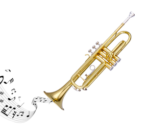 Trompeta Profesional <span class=keywords><strong>de</strong></span> Latón Lacado en Oro con Llave <span class=keywords><strong>de</strong></span> Cambio <span class=keywords><strong>de</strong></span> Tono y Boquilla 7C - Product Image 1