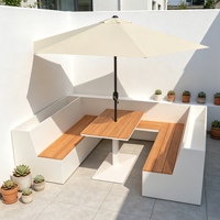 Ensemble table et chaises de jardin en WPC, banquette de salle à manger populaire pour l'extérieur, sièges pour l'accueil commercial, les magasins et les entrées