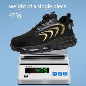 รองเท้าเซฟตี้ผู้ชายแบบผูกเชือกสำหรับฤดูหนาว ป้องกันการลื่น ป้องกันการกระแทก ระบายอากาศได้ดี พร้อมกระดุมและวัสดุที่ทนทาน - Product Image 6