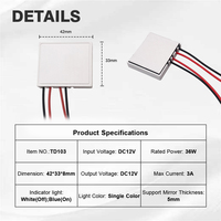 Shinechip 3A 36W LED Spiegel Touch Sensor Inductieve Slimme Dimmer Schakelaar ABS Materiaal 12V IP20 Geclassificeerd