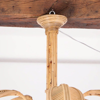 Plafonnier Vintage en Rotin Palmier, Lustres Pendentifs, Lampes Suspendues du Vietnam
