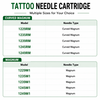 Cartouches d'aiguilles de tatouage LBB grande taille en acier inoxydable, diamètre standard, stérilisées au gaz EO, système à membrane, 10 pièces/boîte pour l'art corporel