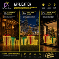 Décoration de Noël, éclairage festif, boîte cadeau, décor de centre commercial, éclairage LED 3D géant extérieur imperméable, motif lumineux commercial