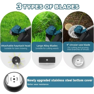 Máy cắt cỏ điện không chổi than 9 INCH, máy cắt cỏ vườn không dây, máy cắt tỉa cỏ, dụng cụ làm cỏ gấp gọn - Product Image 4