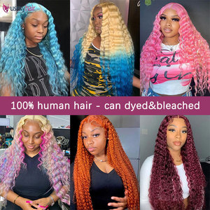 Vente chaude 34 pouces vague profonde perruque péruvienne 13X4 Hd dentelle 613 vague profonde perruque frontale automne dentelle avant perruques brésiliennes pour les femmes noires - Product Image 6