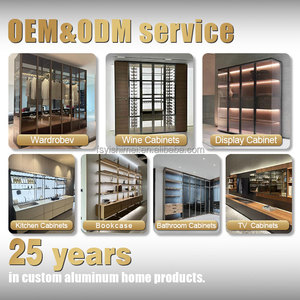 Estantería montada en la pared de aluminio y Metal personalizada Modular de lujo minimalista moderna con luz Led para sala de estar y oficina - Product Image 6