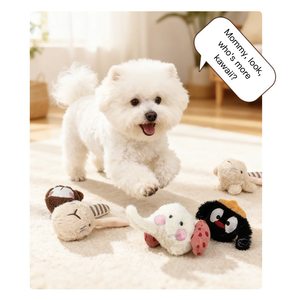 Serie di Palline Rimbalzanti Squeaky in TPR, Giocattoli per Cani a Forma di Cartone Animato, Peluche di Cane, Coniglio, Elefante, Orso - Product Image 5