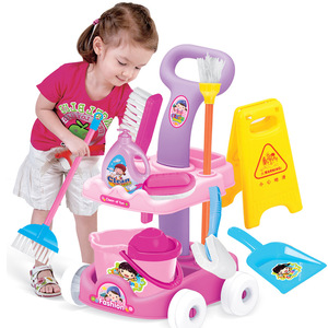 Kapalı Alan Çocuk Temizlik Setleri Oyuncakları Evcilik Oyun Seti Temizlik Arabası Oyuncakları 2-4 Yaş Unisex - Product Image 1