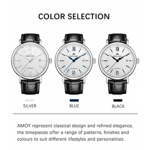 North Edge <span class=keywords><strong>AMOY</strong></span> Montre d'affaires de haute qualité pour hommes Montre de sport mécanique automatique en acier inoxydable Boussole IPS en cuir saphir - Product Image 5