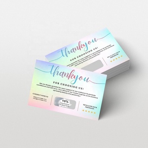 High End Custom Thank You Cards <b>Scratch</b> Off Cards Free Design Full Color Print Lucky Numbers <b>Scratch</b> Card - Product Image 2