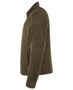 Custom 100% Genuine Olive Goat <b>Suede</b> Leather <b>Men</b>’s <b>Jacket</b> Private Label OEM/ODM Bulk Wholesale Fashion Luxury Style - Product Image 3