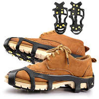 Crampons antidérapants en alliage à 9 dents, couvre-chaussures antidérapants, poignées de traction anti-chute, pour l'hiver, l'escalade en plein air, la boue et la glace, pour hommes