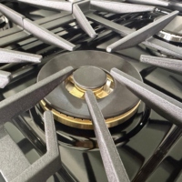 36 pouces. 5,5 Cu. Table de cuisson à gaz de 6 pieds, four à convection à gaz, réallumage automatique, rail télescopique en acier inoxydable