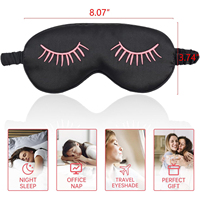 Masque pour les yeux avec logo personnalisé pour le sommeil soyeux et drôle en satin doux pour le sommeil avec bandeau élastique pour la sieste de voyage occultante