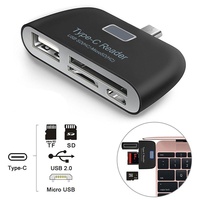 USB 3,1 tipo C OTG USB TF SD MMC lector de tarjetas de carga Micro USB COMBO HUB adaptador compatible con teléfono y PC