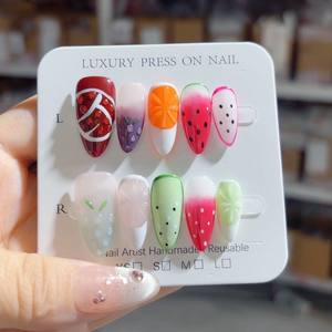 10 Uds colores al por mayor Gel <span class=keywords><strong>DE</strong></span> PINTURA A MANO superventas hermoso lujo personalizado hecho a mano prensa en <span class=keywords><strong>las</strong></span> uñas - Product Image 5