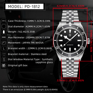 <span class=keywords><strong>PAGANI</strong></span> DESIGN2025 Nouveau 1812 Montre mécanique pour homme Coffret cadeau de luxe pour homme Mouvement <span class=keywords><strong>NH35A</strong></span> Montre lumineuse en acier inoxydable pour homme - Product Image 5