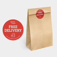 Op maat gemaakte bedrukte fastfood hamburgerdoos stickers Bedankt voor uw bestelling labels Premium beschrijfbare voedselverpakkingszegel stickers