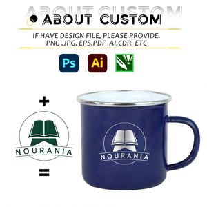 Mug à café avec logo et poignée, 14 oz, en émail vitreux, tasse à café à double paroi, mug isotherme sous vide, mug de voyage, revêtement en poudre - Product Image 5